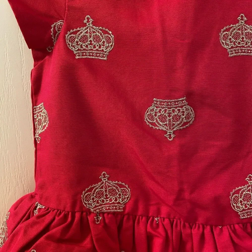 Genuine Kids from OshKosh Girls Red Purple Tulle Crown Dress Size 12 Months